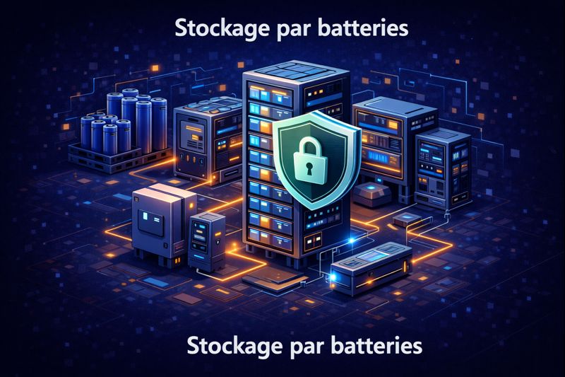 Stockage par batteries - Systèmes stockage batteries Li-ion LFP BMS gestion sécurité durabilité